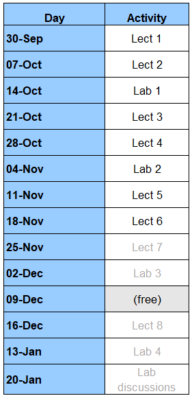 Image with schedule table