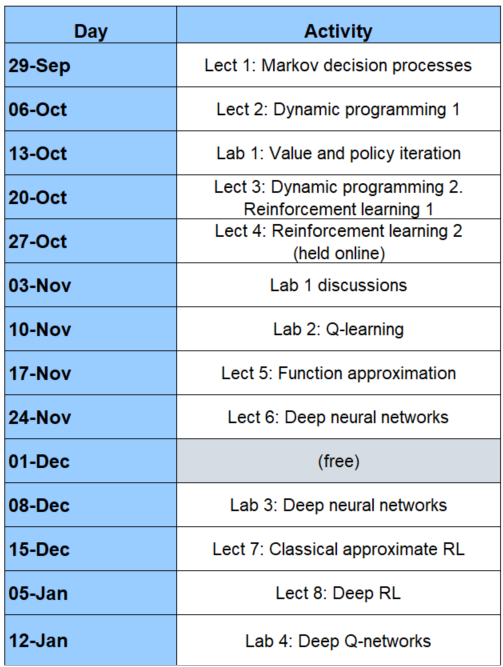 Image with schedule table